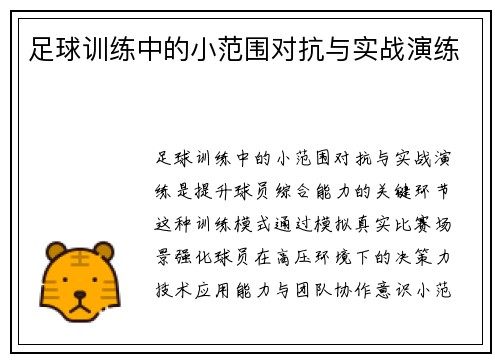 足球训练中的小范围对抗与实战演练