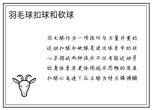 羽毛球扣球和砍球
